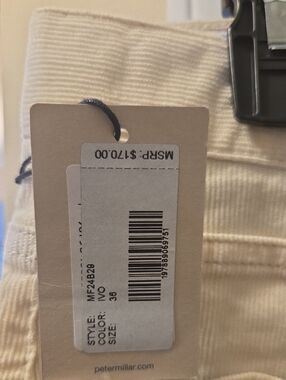 Peter Millar Ivory Corduroy Men’s Pants